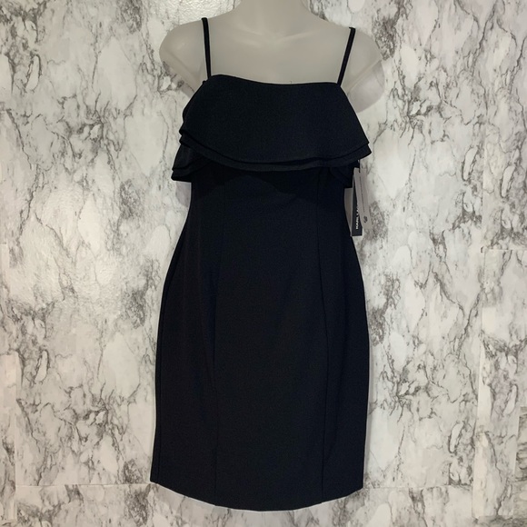 Karl Lagerfeld Dresses & Skirts - NWT Karl Lagerfeld Black Cocktail Dress Ruffle top